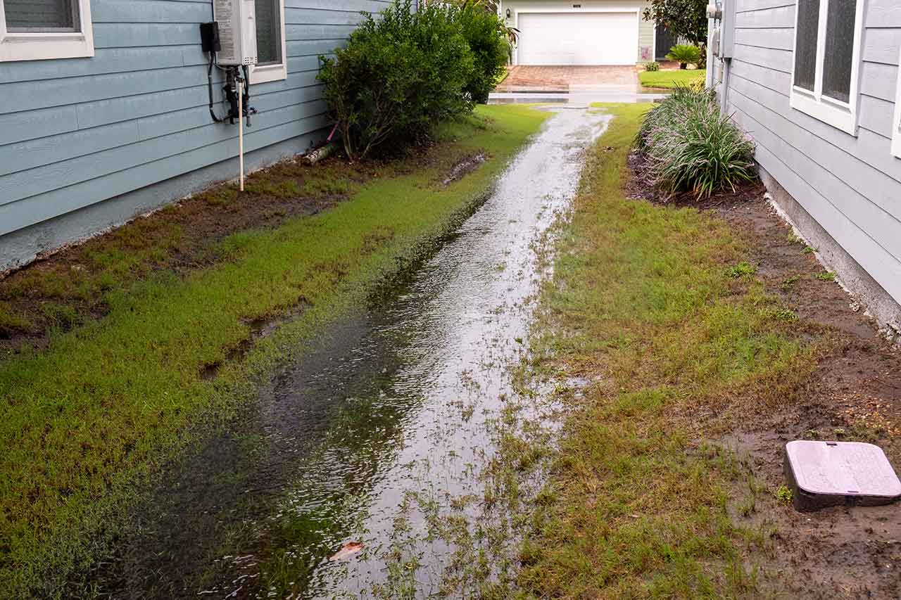 Outdoor drainage options can help stop your yard from flooding.